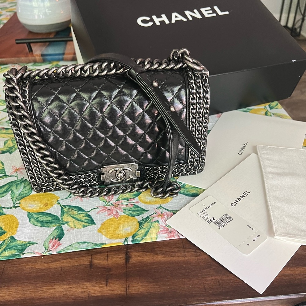 Chanel Medium Chain Boy Bag - Picture 13 of 14